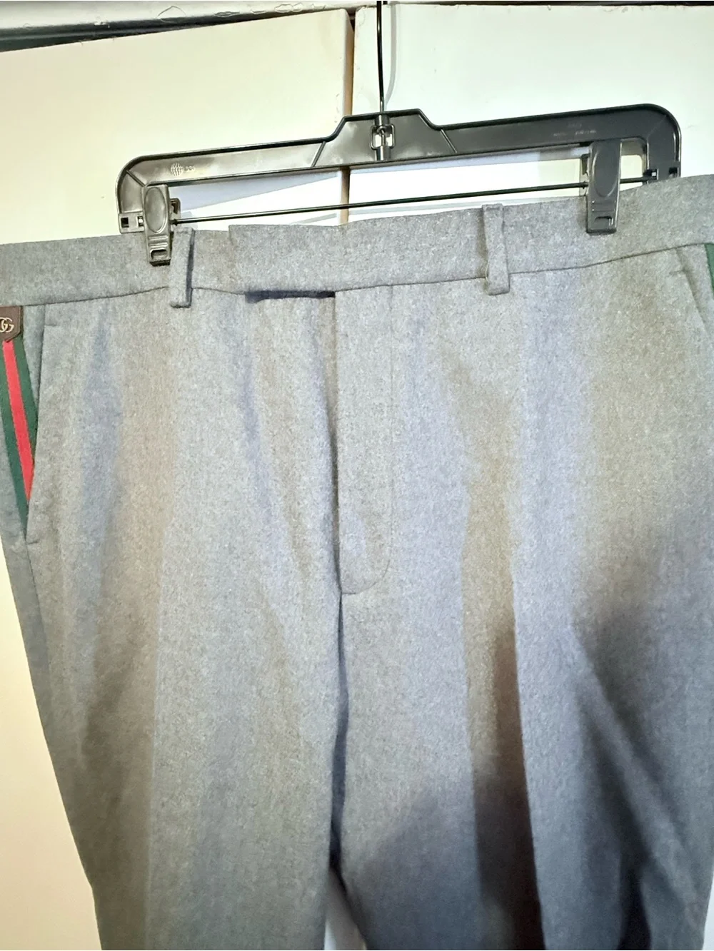 Gucci Classic Men's Gray Dress Pants with Subtle Side Stripe